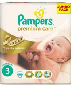 Pampers Premium Care Diapers, Size 3, 6-10 Kg - 94 Diapers
