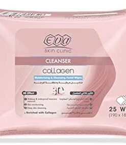 Eva Collagen makeup remover wipes - 25 Pieces