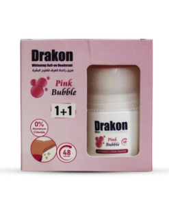 Dragon white deodorant roll on pink bubble (1+1)